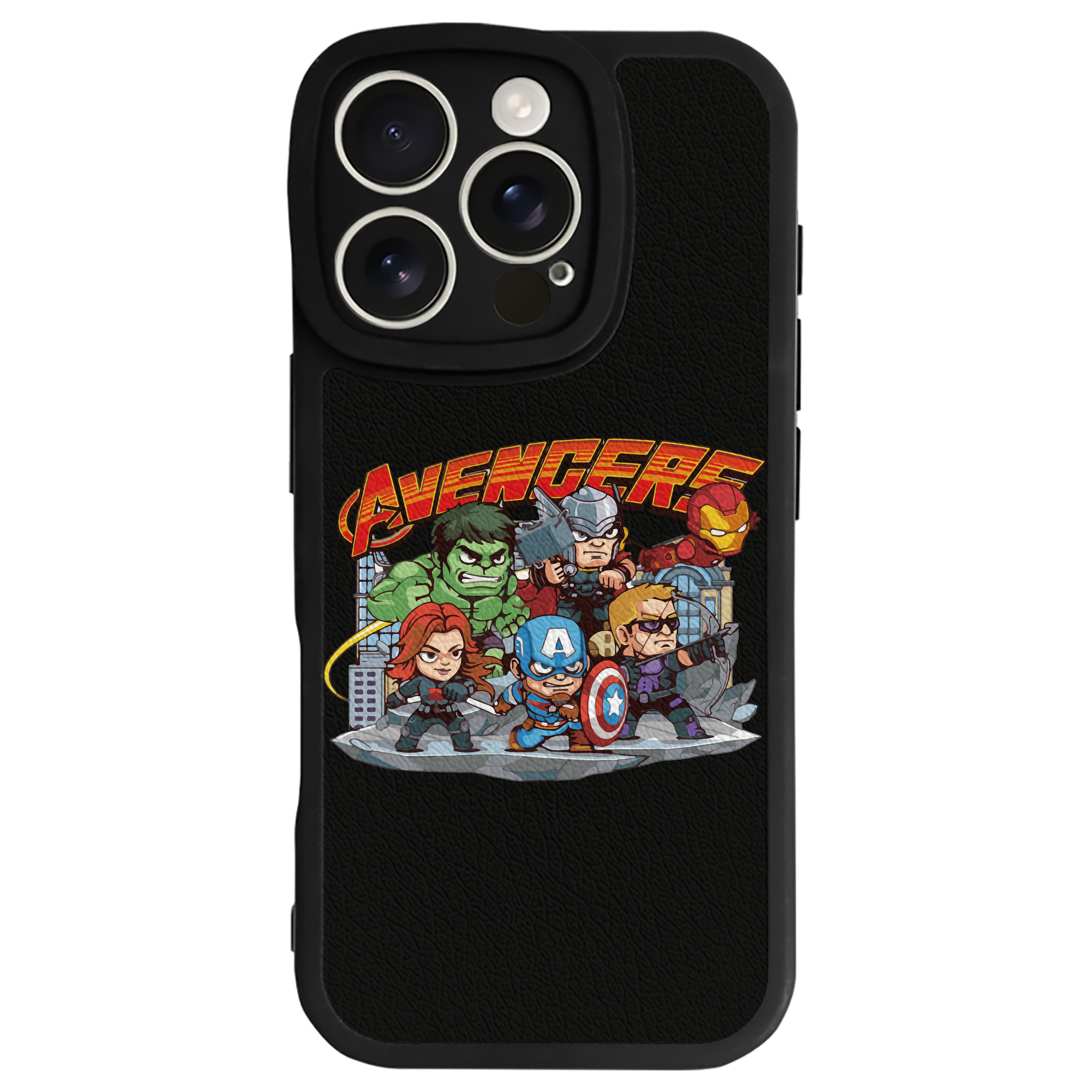 （画像用） アベンジャーズ The Avengers 【iPhone 16シリーズ対応】シリコンスマホケース（レザー調） 材質：シリコン